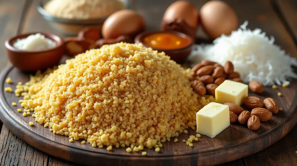 اسم مشروع حلويات بالعربي: 10 أسماء ساحرة تجذب الزبائن 1 مكونات الحلويات العربية التقليدية مرتبة بشكل فني على طاولة خشبية
